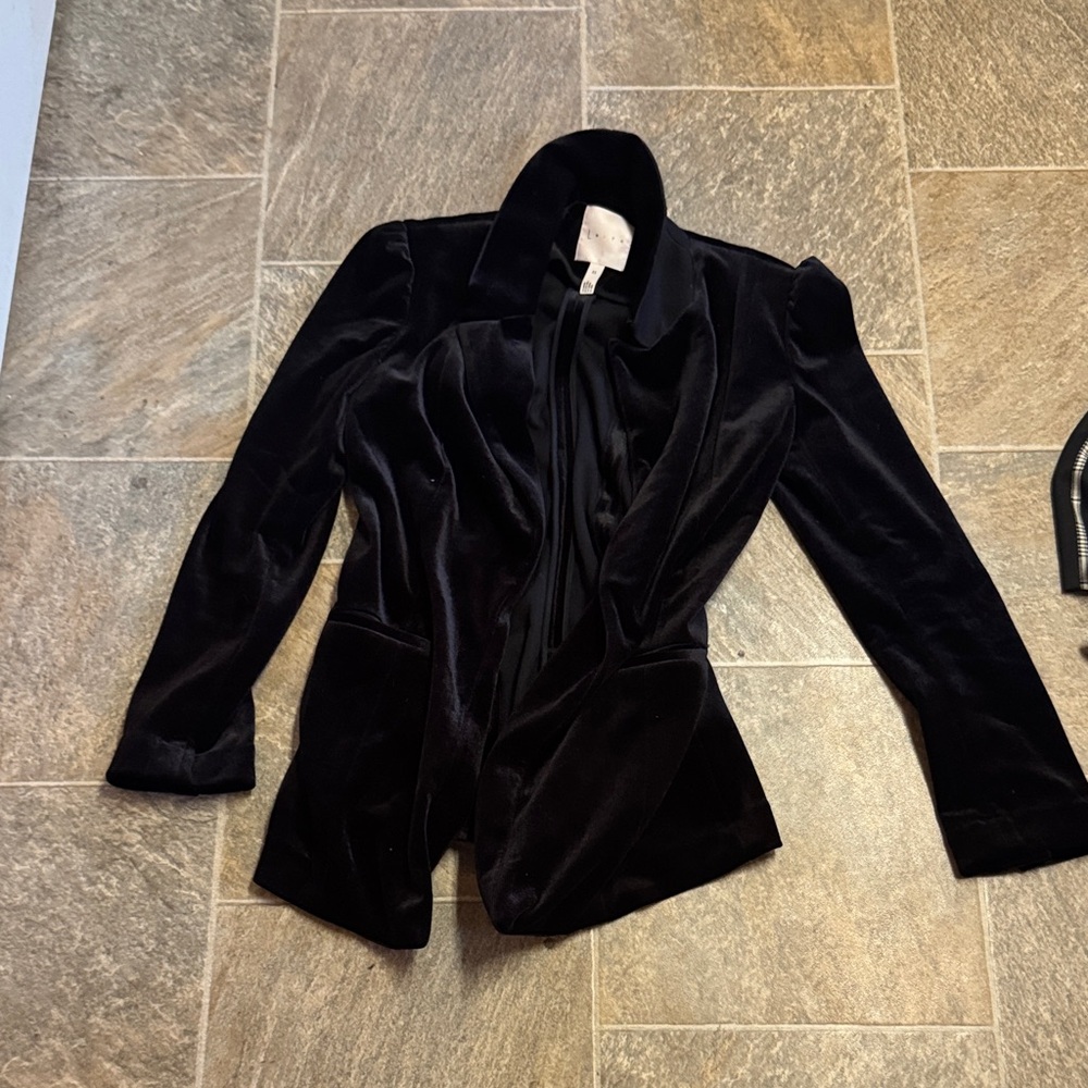 Leith Black Velvet Women's Blazer